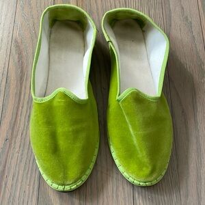 Friulane Slippers Green Velvet